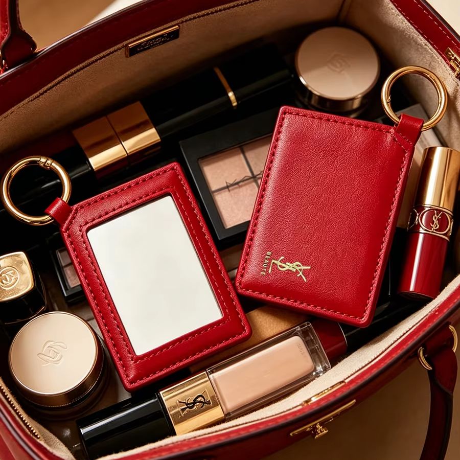 Luxury Designer Bags Ysl - YSL Red Leather Square Mini Pocket