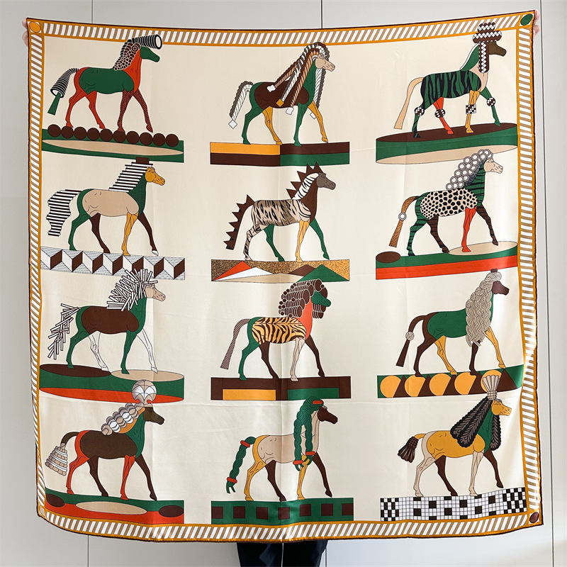 Twill Silk Scarf 135CM Women H - Luxury Bags Design 评论和价格