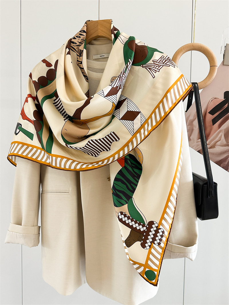 Twill Silk Scarf 135CM Women H - Luxury Bags Design 评论和价格