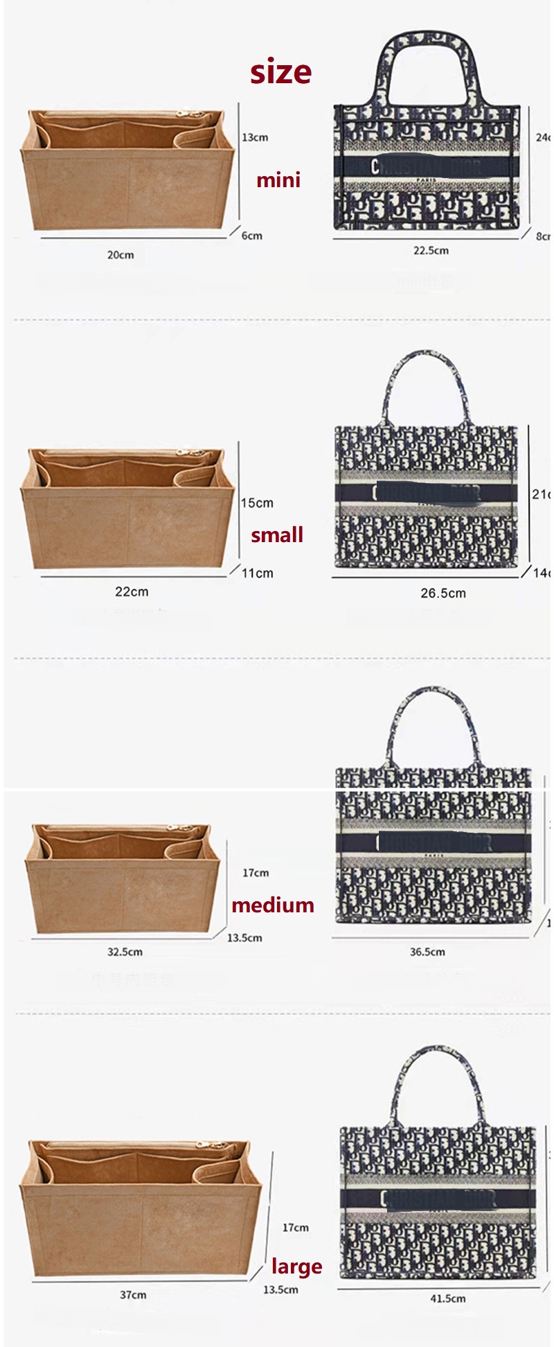 Makeup Bag For Dior Book Tote  - Luxury Bags Dior 评论和价格