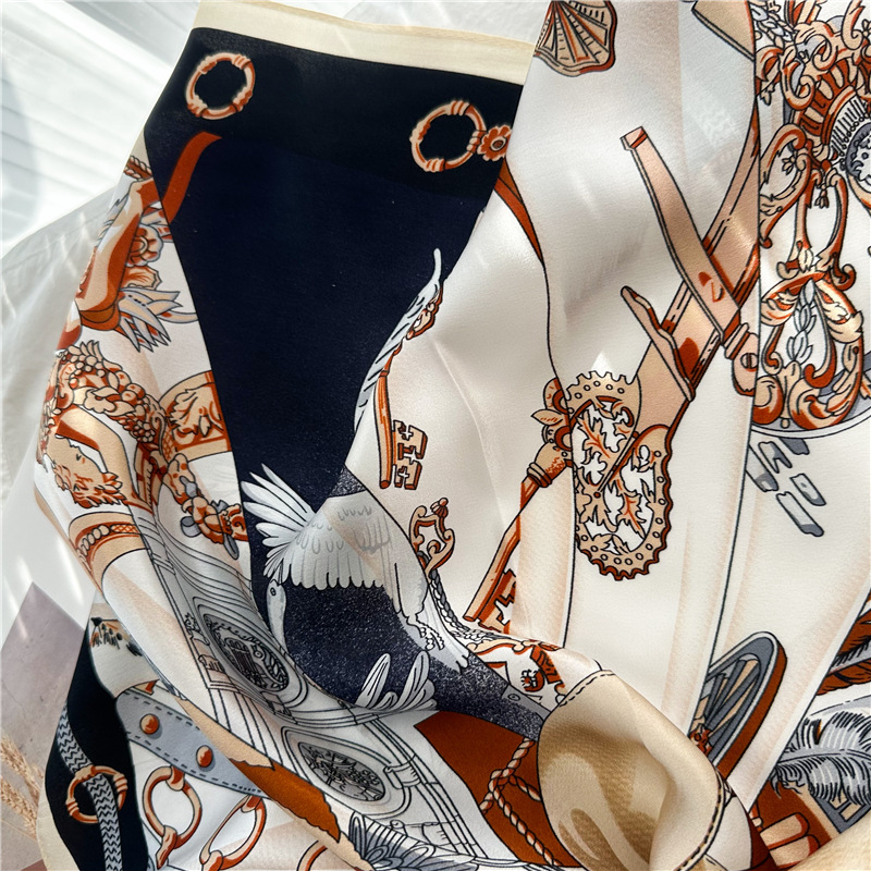Summer Silk Scarf Women Soft S - Luxury Bags Design 评论和价格