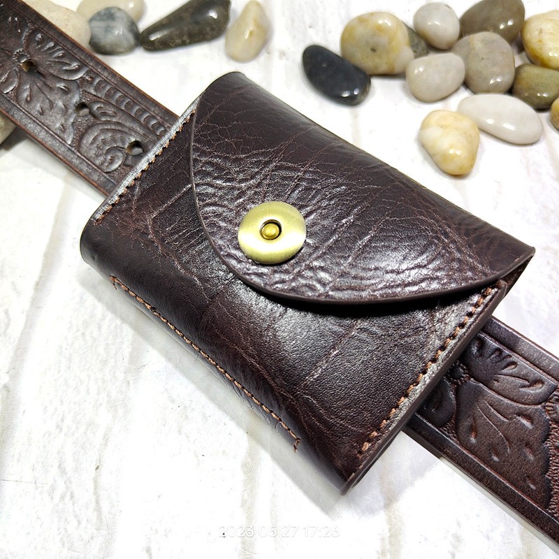 Blongk Mini Waist Bag Thin Bel - Key Holder Leather Pouch 评论和价格