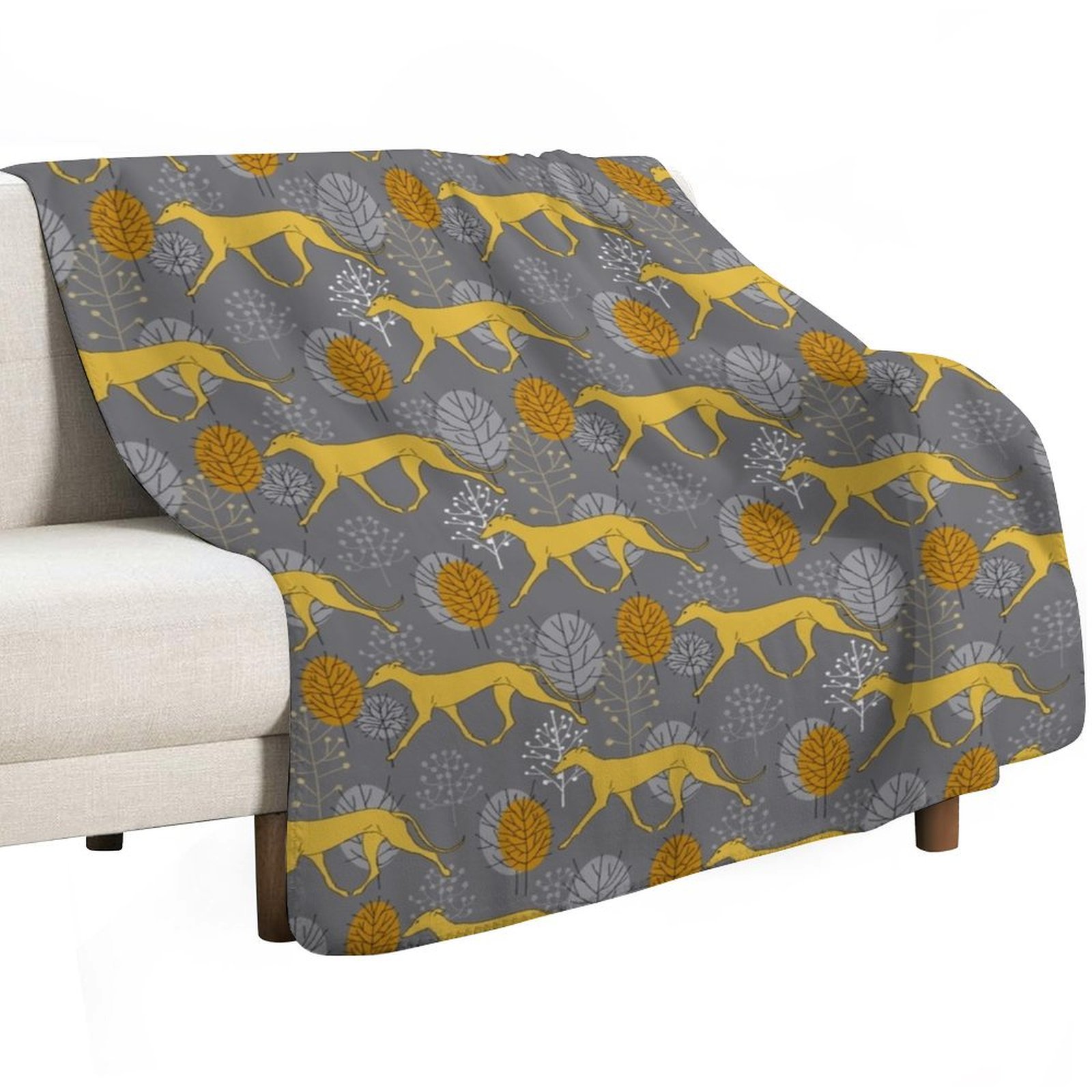 Trotting yellow galgos Throw B - Luxury Bags Yellow 评论和价格