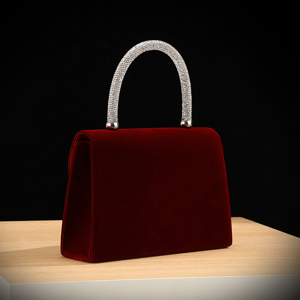 New velvet bow rhinestone hand - Luxury Bags Outlet 评论和价格